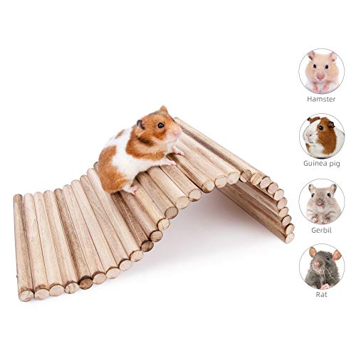 Niteangel Small Animal Climbing Toy: 15.7" x 7.8" Bendable & Flexible Shape | Underground Hideout & Dome Shelter - Suspension Bridge Ladder for Hamsters Gerbils Mice Rats Guinea Pigs or Other Small Pets - size: 15.7'' x 7.8''
