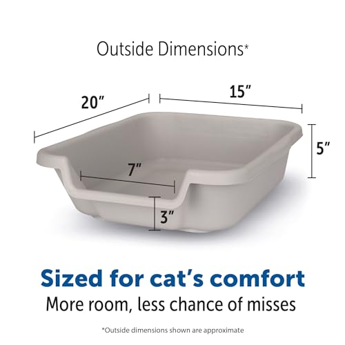 KittyGoHere Senior Cat Litter Box, Small Litter pan, Open Top Low Entrance Kitty Litter Box, Lightweight Low Entry Litters Box, Durable, Made in USA (Misty Gray) - color: Misty Gray, size: Small