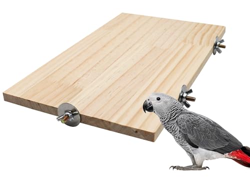 Large Bird Perch, Wooden Platform, Bird Playground, Parakeet Shelf Stand Platform, Bird Perches for Cage, Cage Accessories for Parrots, Rats, Chinchillas, Hamsters, Squirrels, Sugar Gliders