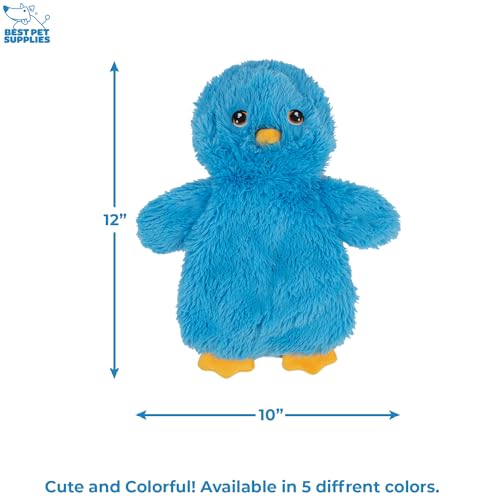 Best Pet Supplies Interactive Squeaky Dog Toy - Baby Chicken, Blue | Stuffing Free Body, Soft, Squeaks & Crinkles, No Mess, Perfect for Moderate Chewers, Toss and Fetch Play - color: Crinkle Chicken (Blue), size: Large