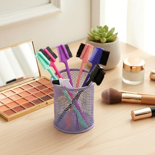 21 PCS Double Sided Hair Brush Comb 3 in 1 Hair Edge Brush | Rat Tail Combs, Soft Bristles Smooth Hairs Comb, Hairs Styling Set, Natural Eyebrow Brushes for Women Bangs Hairline Lash