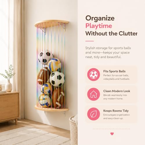 Stuffed Animal Storage Hammock Wooden Half Circle Design Wall Hanging Plush Toy Organizer for Kids Room Decor, Plush Net Hammock Playroom Nursery Stuffed Animal Corner Net Shelf - style: Rainbow semicircle
