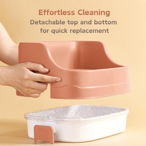 Rabbit Litter Box, Small Animals Litter Tray for Cage Detachable Bedding Litter Pan Potty Toilet Trainer Corner for Pet Rabbits Guinea Pigs Hamsters Chinchillas (Pink) - color: Pink
