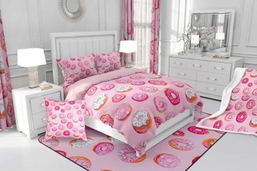 Feelyou Girls Donuts Blanket - Pink Chocolate Doughnut Throw for Couch, Bed, Sofa - Kawaii Food Sherpa Blanket - 30"x40" - color: Multi 3, size: Baby