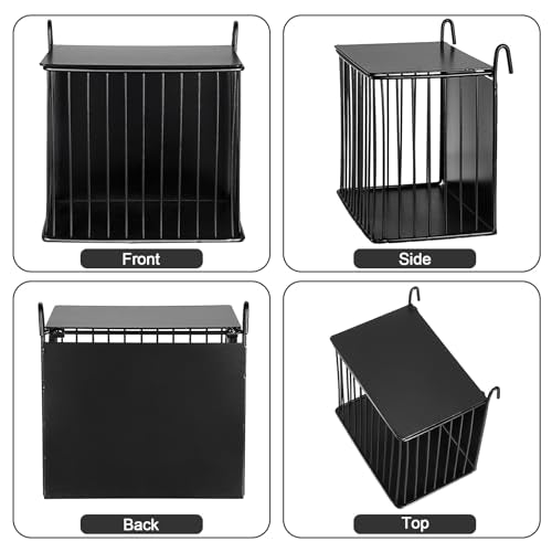 Metal Hay Rack for Rabbits, Rabbit Hay Feeder with Tops-Square Bunny Feeder | Metal Frame Hanging Hay Rack-Hay Holder with Built-in Hooks, Feeding Supply for Guinea Pigs, Chinchillas, Rabbits - size: 6.7x4.7x6.9