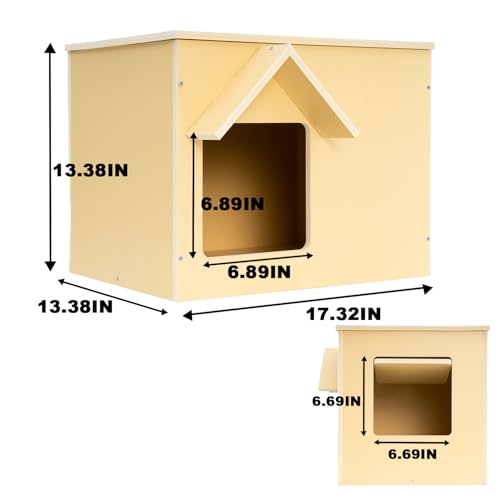 Outdoor Cat Houses Feral Cat Shelter Wooden Stray Cat Condo Outside Sturdy Waterproof and Insulated with Escape Door (one cat) - style: Modern