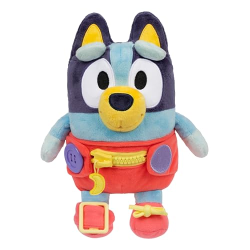 Dress & Play Baby Bluey Plush, Learn to Dress Doll for Toddlers | Button, zip, buckle & tie skills, 10in soft plush; fine motor skill toy for kids ages 3+ - style: Dress & Play Baby Bluey