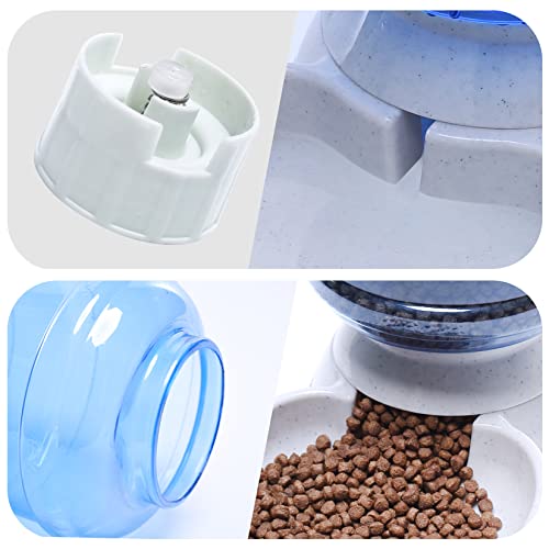 Pet Feeder and Water Food Dispenser Automatic Water Bowl for Dogs Cats, BPA-Free, Gravity Refill, Self Feeding for Small Medium Pets Puppy Kitten Rabbit - 1 Gallon 3.8L (Waterer + Feeder) - size: Waterer + Feeder