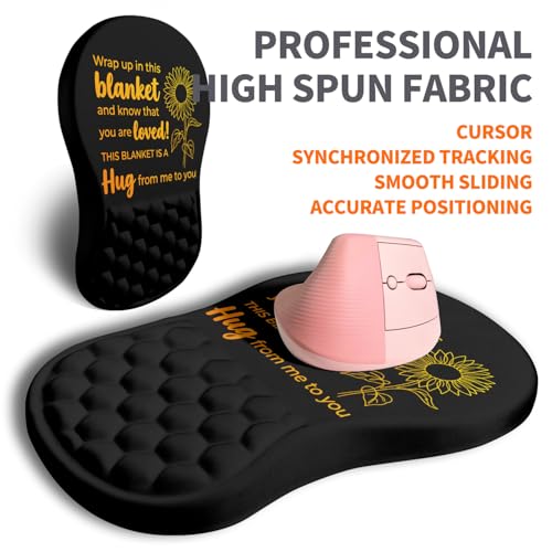 Ergonomic Joint Wrist Support Mouse Pad with Memory Foam Cushion Massage Bump, Carpal Tunnel Pain Relief Mousepad Slope Design for Wrist Rest, 11.8x7.9 in, Hug You and Me - color: Hug You and Me