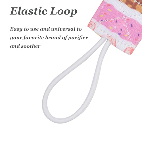 babygoal Pacifier Clips, 6 Pack Binky Paci Holder Leashes Fits for Most Baby Pacifiers and Binkies - color: chocolate,cake