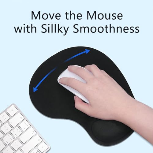 Ergonomic Mouse Pad with Wrist Rest, Gel Wrist Support Mousepad, Pain Relief Laptop Computer Mouse Pad, Non-Slip Mouse Pads for Office & Home (Grey) - color: Grey