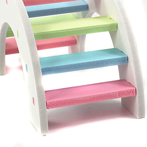 Hamster Toys Wood Bridge Rainbow Climb Kit and Exercise Wheel Jogging Running Silent Spinner Hamster Flying Saucer - color: Pink