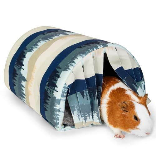 Guinea Pig Hideout Washable Guinea Pigs Tunnel with Curtains Hamster Hideout Cozy Guinea Piggy House Fit for Guinea Pig Cages Soft Guinea Pigs Accessories for Small Animals Hamster/Chinchilla/Bunny - color: Mountains