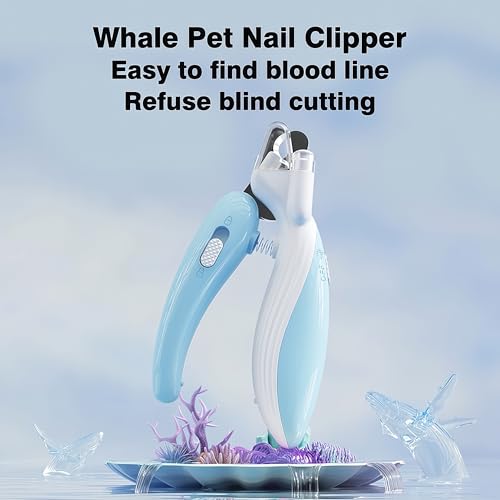 Cat & Small Dog Nail Clippers with LED Light, Illuminates the Nail Quick for Better Visibility, Pet Nail Trimmer with Safety Guard & Built-in Nail Catcher for Rabbits and Small Animals(Coffee Brown) - color: Coffeebrown