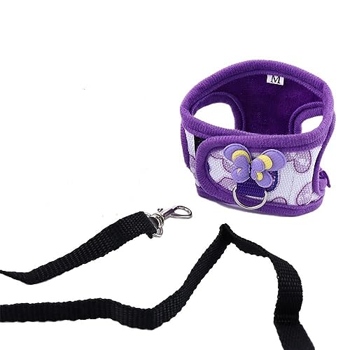 Small Animal Harness Vest and Leash Set, Adjustable Soft Vest for Ferret Guinea Pig Hamster Rat Chinchilla and Similar Small Pet