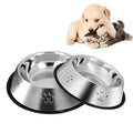 YUDANSI 2 Stainless Steel Dog Bowls, Puppy Kitten Feeding Bowls, Shallow Cat Dish with Rubber Base, Mini and Small Pet Feeder Food Water Plate (S-11oz) - size: S-11.8oz