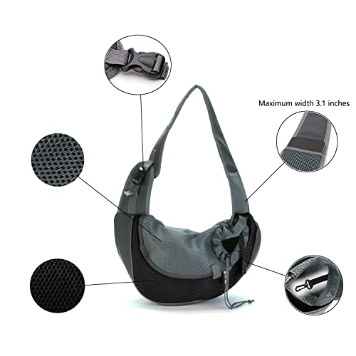Kucehiup Pet Sling Carrier Travelling Hands-Free Puppy Backpack Black - color: Black
