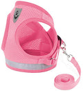 Cat Harnesses and Puppy Harness with Leashes Set, Escape Proof Cat Harness, Adjustable Reflective Soft Mesh Vest Fit Puppy Kitten Rabbit Ferrets's Outdoor Harness - color: Pink, size: L (Chest: 15" - 17")