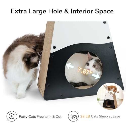 FUKUMARU Cardboard Cat Scratcher, 19.5 Inch Cat Scratching House Indoor | Mountain Shape Vertical Cat Scratcher, Durable Cat Scrathing Pad Board, Kitten Scratching Post for Large Cat, Safe & Secure