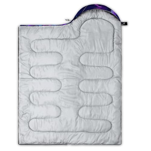 QOOMO Camping Sleeping Bags,3 Season Warm & Cool Weather,Lightweight,Waterproof Sleeping Bags for Adults & Kids,Traveling,and Outdoors,Camping Gear Equipment - color: Purple Butterfly Rose 4