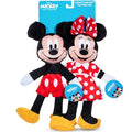 Disney for Pets Mickey & Minnie Mouse Plush Dog Toy Set, 13.5 Inch, 2 Pk | Squeaker with crinkle flattie body design, officially licensed Disney product, hours of fun, 2 pc set - color: Mickey & Minnie Mouse Plush, size: 13.5 Inch