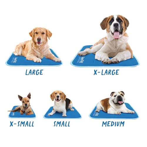 The Green Pet Shop Cool Pet Pad - Extra Small, Blue - Self-Cooling, Pressure Activated Mat for Dogs & Cats from 0-8 lbs - Non-Toxic Gel, No Water Needed - color: Blue, size: X-Small