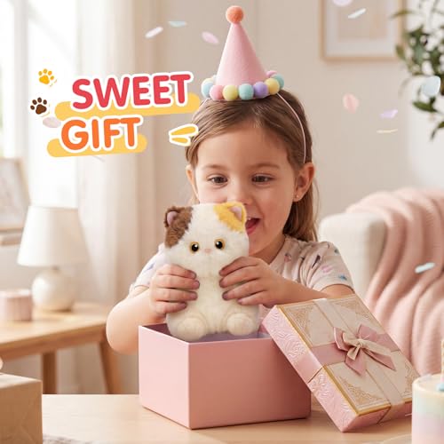 PEACH CAT Calico Cat Stuffed Animal Cute Plush Keychain for Backpack Small Plush Pendant Toys Bag Charms Gifts for Kids & Adults - style: Calico Cat