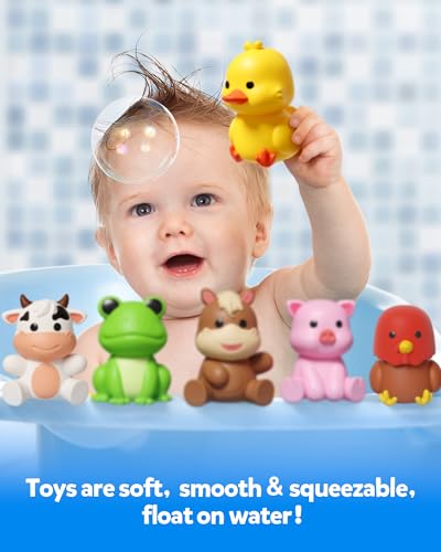 Coogam 10Pcs Farm Animal Matching Toys, Fine Motor Sorting Games for Kids Age 1-3, Montessori Learning Sensory Fidget Toy Gift for Baby Shower Bath Birthday