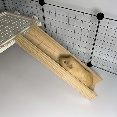 Guinea Pig Cage Bridge, Small Animal Wooden Ladder Ramp, Guinea Pig Cage Accessories Second Floor Link Bridge for Guinea Pigs, Ferrets, Hamsters (70CM/27.5IN) - size: 27.5 IN