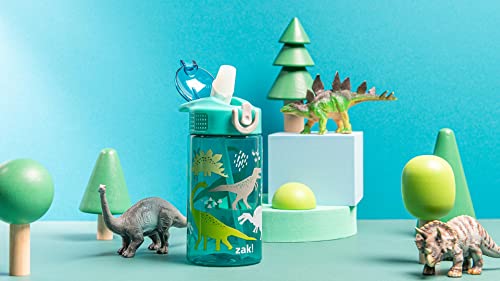 Zak Designs Dinosaur 16oz Leak-Proof Straw Kids Water Bottle, Plastic - color: Dinosaur, size: 16 Ounces