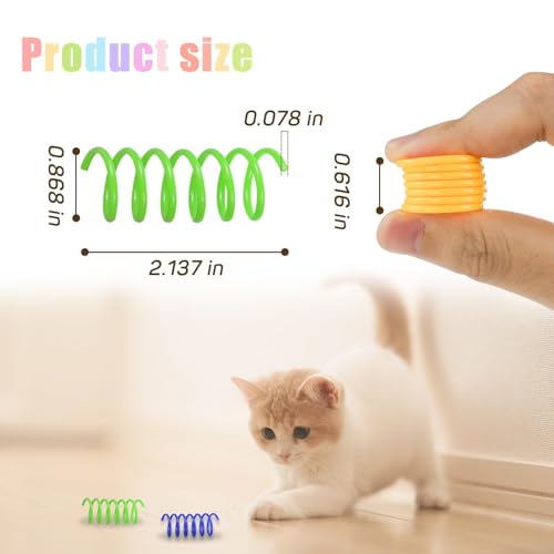 Andiker Cat Spring Toy, 12 Pc Colorful Cat Kicker Toys Interactive Cat Toys for Indoor Cats Swatting, Biting, Hunting to Kill Time and Keep Fit