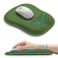 Hokafenle Ergonomic Wrist-Hugging Mouse Pad Wrist Support, U-Shaped Holding Wrist Rest Mousepad for Carpal Tunnel Pain Relief with Cushioned Memory Foam Slope Massage Bulge (10.2x8.3 in,Dill Green) - color: Dill Green