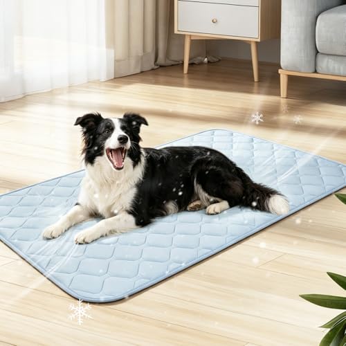 Buvlnee Dog Cooling Mat 2.0, Portable Pet Cooling Mat for Dogs & Cats Q-Max>0.5, Durable Waterproof Washable Cooling Pad Non-Toxic (24x18in) - size: 24x18in