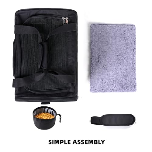 ROYPET Cat Carrier,Portable Pet Carrier Bag for Cats and Small Dogs,Foldable Soft-Sided and Scratch-Proof mesh Cat Bag Pet Carriers,Airline Approved Pet Carrier,Pet Travel Carrier Up to 15 Lbs,Black - color: Black