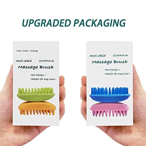 Pet Silicone Shampoo Brush for Long & Short Hair, Pink ( New ), Medium Large Pets Dogs Cats, Silicone Shower Wash Curry Brush, Massage Comb - color: Pink