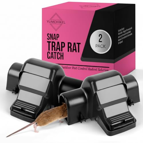 Rat and Chipmunk Traps. Prevents Accidental Triggering with Dual Tunneled Design. Covered Snap Traps for Humane Kill, Reusable, Pest Control for Rats,Outdoor & Indoor Use 2 Pack