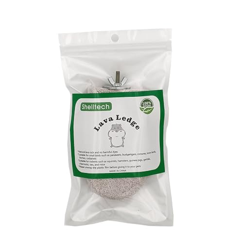 Shelltech Pumice Lava Ledge for Birds, Chinchillas, Hamsters, Parrots - Teeth & Beak Grinding Block - 1 Pack