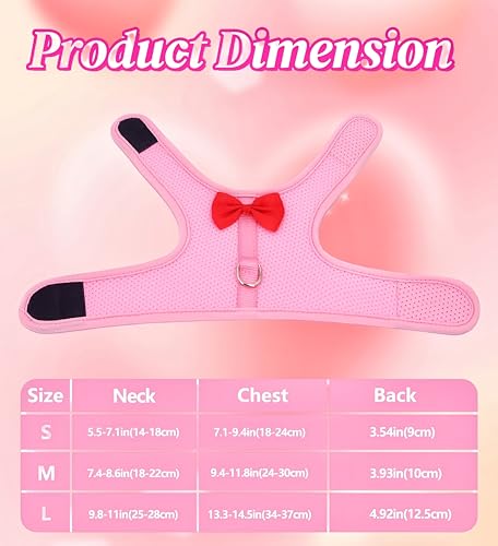 2 Pack Adjustable Bunny Rabbit Harness and Leash Set Breathable Mesh Vest Harness for Rabbits Kitten Ferret Puppy Small Pets Walking Supplies-Grey&Pink,L