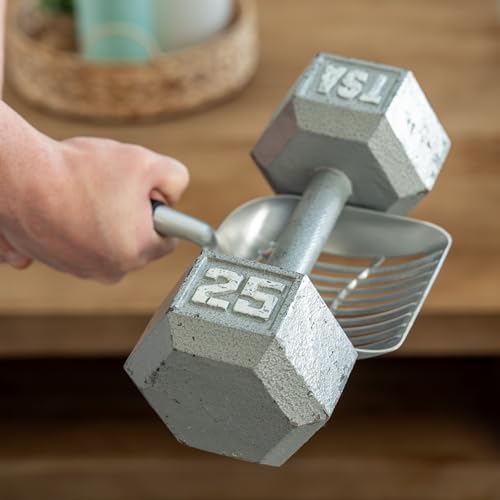 Heavy Duty Full Metal Cat Litter Scoop with Holder - Speed Sifter Litter Box Scooper Captures All Clumps - Kitty Litter Sifting Shovel Comfy Handle - Cat Scooper Includes Litter Bags & Non-Slide Clip | Heavy Duty Ergonomic Handle, Dust Free Quick Sifting