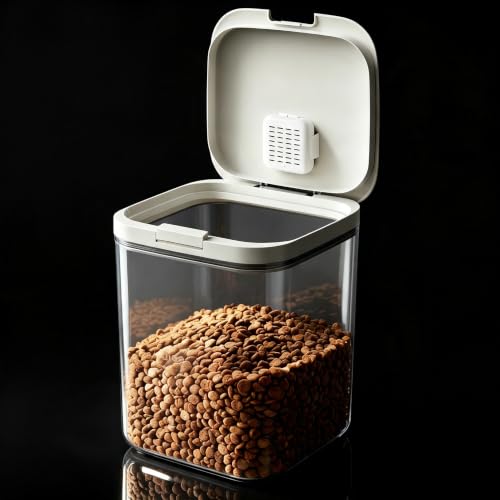 15 lb Airtight Pet Food Storage Container, 11 L, White | 11 L BPA-free bin with airtight pop-lock lid keeps up to 15 lb of dry dog or cat food, treats, rice, flour, or cereal fresh. - color: (D983)-11L