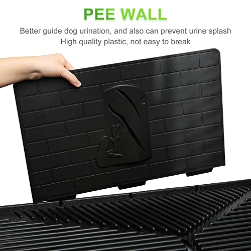 Hompet Dog Grass Pad with Tray Large, 2 Pcs Artificial Grass Training Pads with Pee Baffle Patch Puppy Turf Potty for Indoor and Outdoor Use, Ideal for Small and Medium Dogs (30"×20") - size: 30" x 20" (2 Replacement Mats)