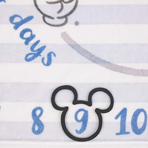 Disney Mickey Mouse Light Blue, Red & White Super Soft Milestone Baby Blanket, Light Blue, White, Red, Navy - color: Mickey Mouse Light Blue Red & White