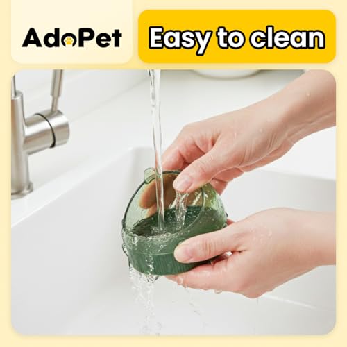 Cute Hamster Food Bowl Brown, Spill Resistant Dome Pet Feeding Dish for Small Animals, Easy Clean Durable Bowl (Green) - color: Green