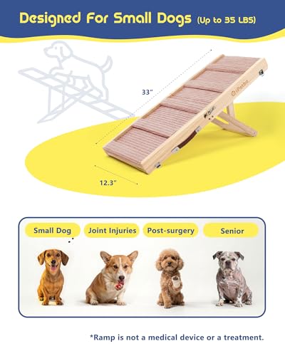 Small Dog Ramp for Couch, Joint & Spine Support, Anti-Slip, Foldable