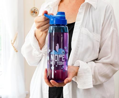 Silver Buffalo Disney Lilo and Stitch Nope Lazy Quote, Water Bottle, 28oz | Not Today, Includes Screw-On Lid, 0.83 Liters - color: Lilo and Stitch Nope Not Today, size: 28 Ounces