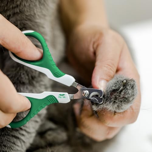Mr. Pen- Cat Nail Clipper, Stainless Steel | Professional Sharp Cat Claw Trimmer for Small and Medium Cats, Pet Nail Clipper with Sturdy Non Slip Handle - color: Green & White