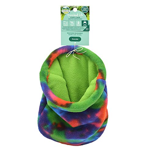 Oxbow Animal Health Enriched Life Cozy Cave, Guinea Pig Hideout, Guinea Pig Toys, Bunny Toys, Fleece, Bunny Enrichment for Rabbit Cage, Oxbow Rat Cage Accessories | Small Animal Hideout, Fleece, Snuggle Sack, Guinea Pig House, Rats, Hamsters, Hedgehogs, C