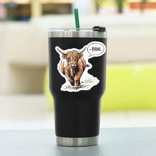 100 PCS Highland Cow Stickers Pack – Waterproof Vinyl Decals for Water Bottles, Laptops, Phones, Notebook, Cars – Cool Vibrant Graphics for Highland Cow Enthusiast - color: Highland Cow