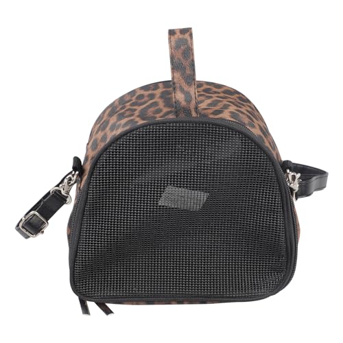 IPENNY Leopard Print Pet Carrier for Small Animals, Portable & Breathable Travel Handbag for Hamster, Sugar Glider, Hedgehog (7.3" L x 6.3" H x 3.1" W)