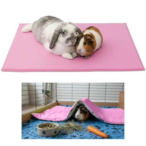 Fleece Playground for Guinea Pig and Rabbit - All in One, It's a Blanket, a Giant Tunnel, a House, a Cushion and a Bed - 55.1 x 27.6 in - Pink | 27.6 x 55.1 in (W x L) - C&C 2x4 - Pink - Washable - For Sleeping On Top and Hiding Underneath - color: Pink,